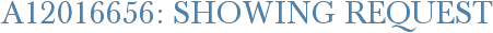 A12016656: Showing Request