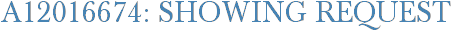 A12016674: Showing Request