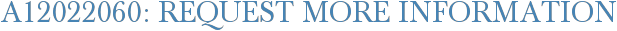 A12022060: Request More Information