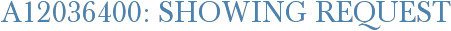 A12036400: Showing Request