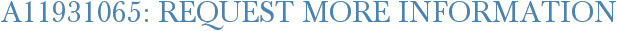 A11931065: Request More Information