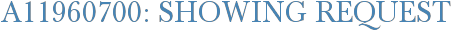 A11960700: Showing Request