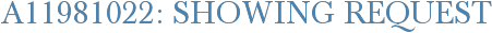 A11981022: Showing Request