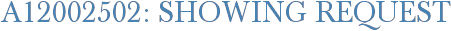 A12002502: Showing Request