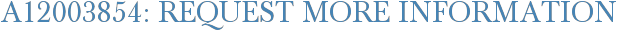 A12003854: Request More Information