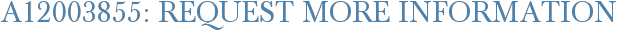 A12003855: Request More Information