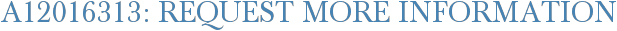 A12016313: Request More Information