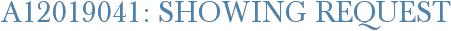 A12019041: Showing Request
