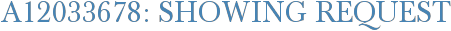 A12033678: Showing Request